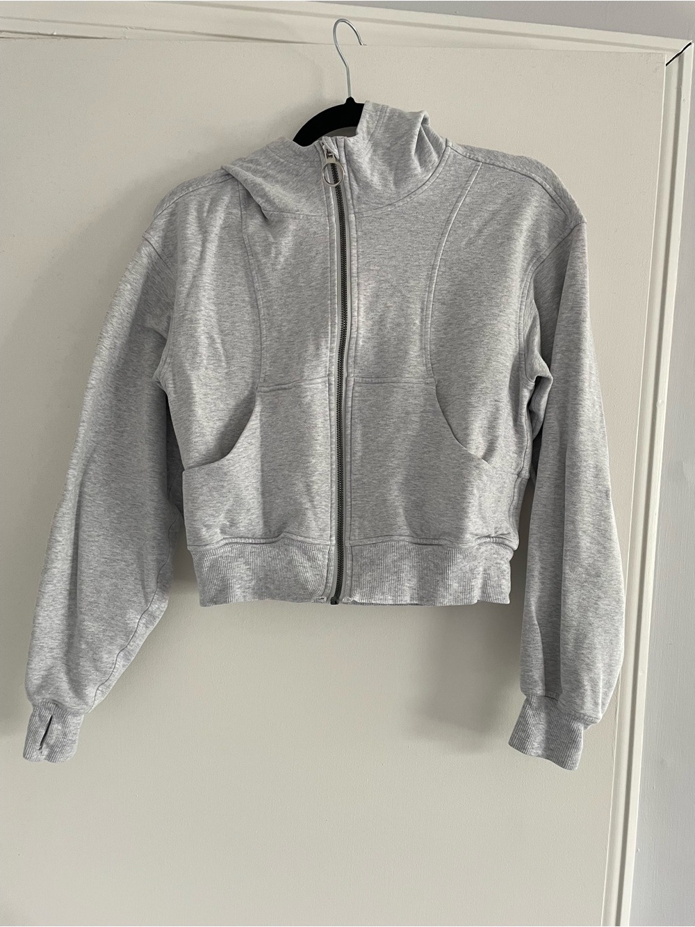lululemon athletica Light Gray Cropped Zip Hoodie
